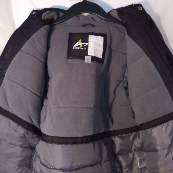 Athletech Performance Outerwear Boys Jacket Hoodie Color Black Size 8 Medium - Picture 3 of 7